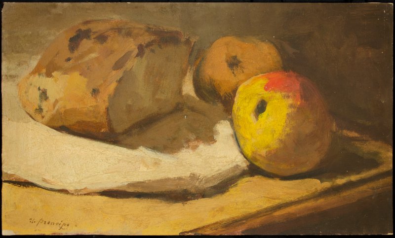 1956 - Natura morta con mele e mezza patata